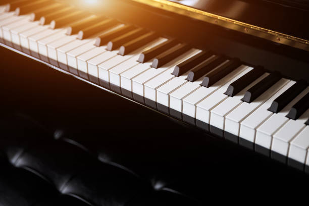 Piano and piano keyboard stock photo
