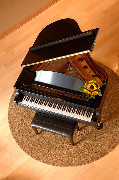 piano at home stock photo