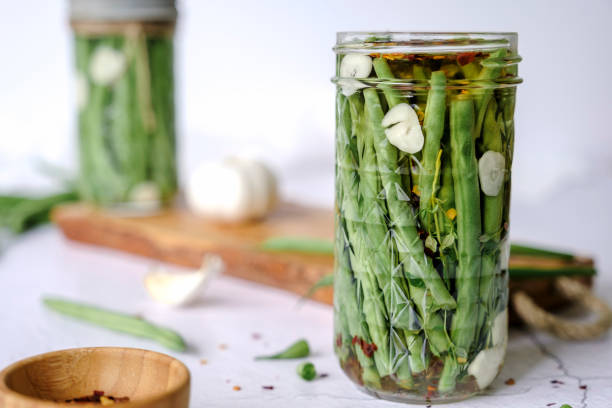 Pickled Green Beans stock photo