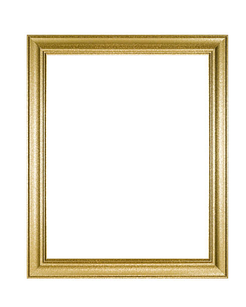 Picture Frame in Mottled Gold, White Isolated stock photo