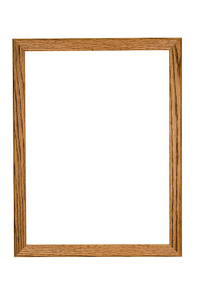 Picture Frame in Rustic Oak, Hand Made, White Isolated stock photo