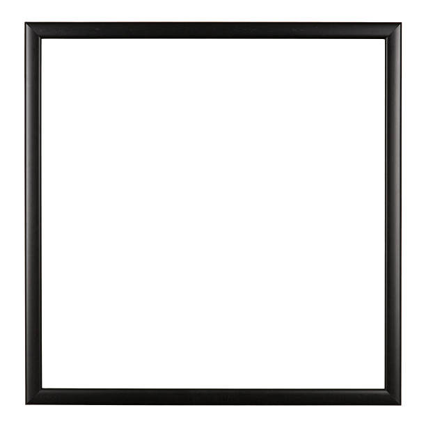 Picture frame isolated on white Empty picture frame, square, simple black moulding square composition photos stock pictures, royalty-free photos & images