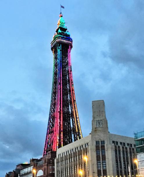 A picture of Blackpool Tower at dusk A picture of Blackpool Tower at dusk blackpool tower stock pictures, royalty-free photos & images
