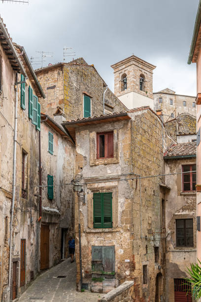 Picturesque view of Sorano, Tuscany, Italy stock photo
