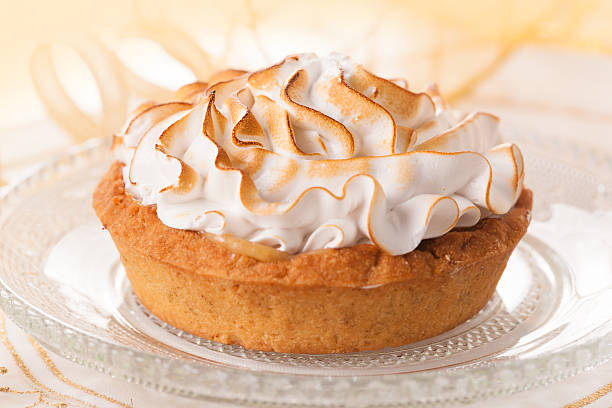 pie with meringue stock photo