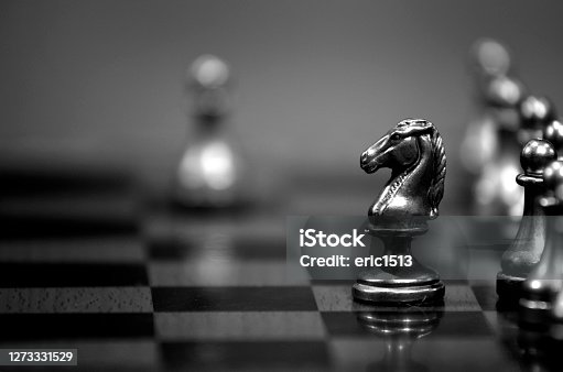 istock Pieces on chess board for playing game and strategy 1273331529