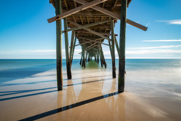 Pier in Atlantic Beach, North Carolina stock photo