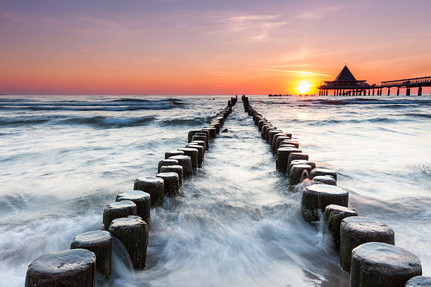 Pier of Heringsdorf on the island of Usedom stock photo