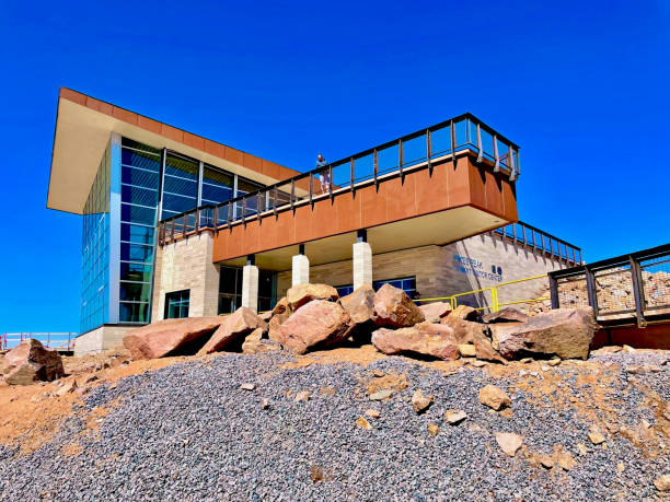 Pikes Peak Summit Visitor Center, Rocky Mountains, Colorado (USA) stock photo