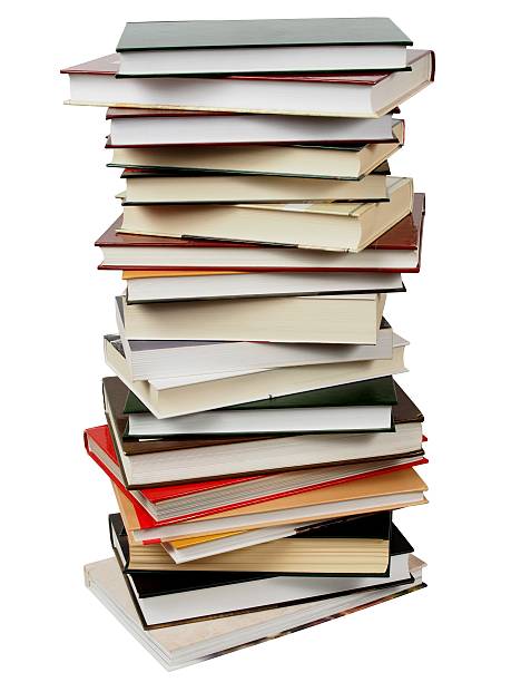 pile of books - book tower stockfoto's en -beelden