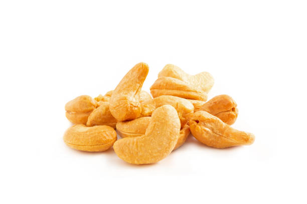 Pile of cashew nuts. stock photo
