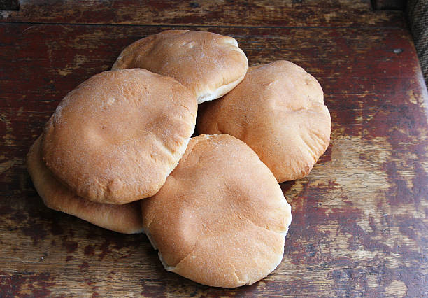 Pile of Fresh Bread Rounds stock photo