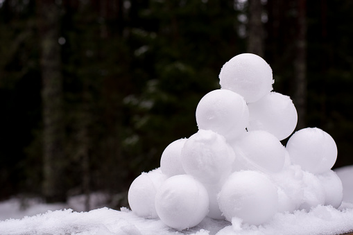 Pile of snowballs