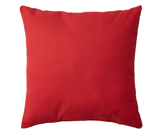 Pillow isolated Red pillow isolated on white background. Include clipping path cushion stock pictures, royalty-free photos & images