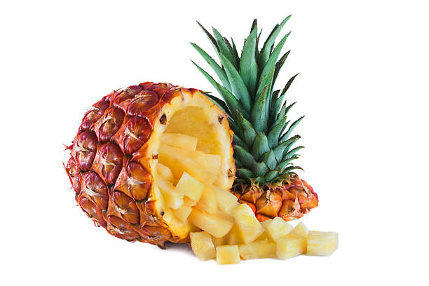 Pineapple chopped stock photo