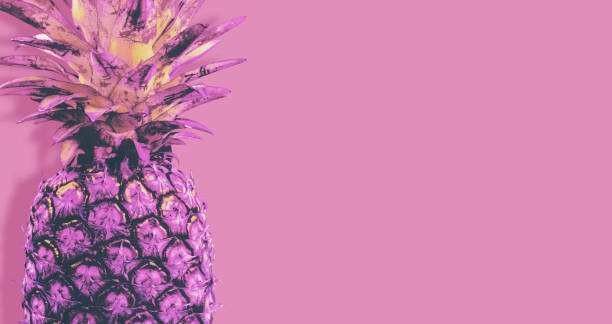 ananas von lila farbe. - pineapple plantation stock-fotos und bilder