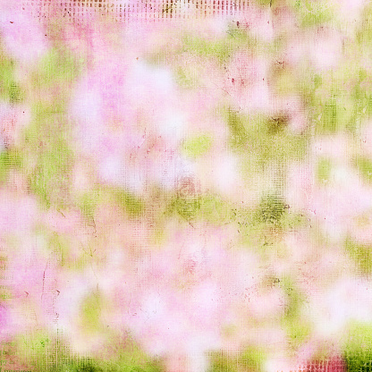 Digitally generated artistic textured effects background in various shades of pink and green and white colors with a touch of grunge. This is computer generated art from a photograph.