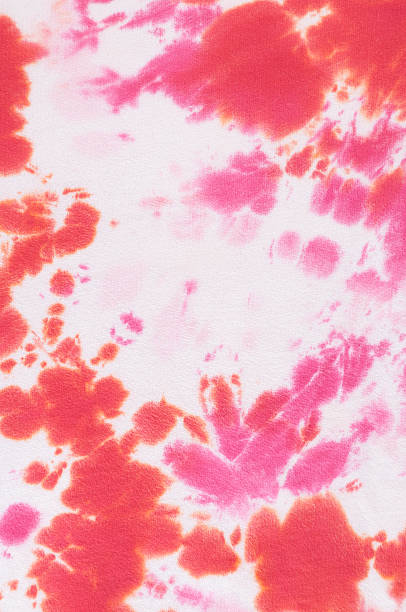 Pink and Red Tie Dye Fabric Background stock photo