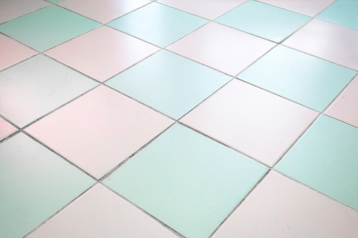 Pink And Turquoise Tiles Floor Texture Stock Photo Download