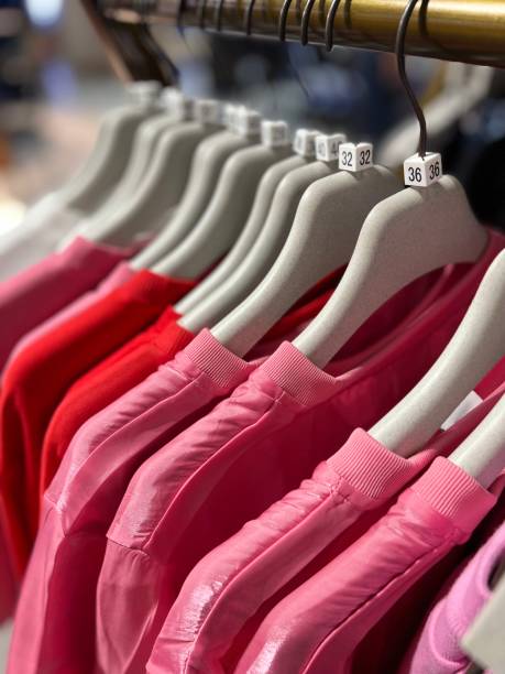 Pink clothing store stock photo