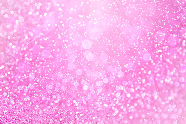 Pink Glitter Sparkle Fairy Lights Background stock photo