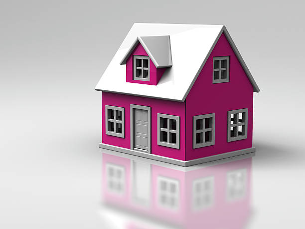 Pink Model House stock photo