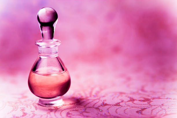 Pink Perfume Bottle stock photo