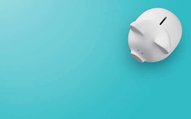 alcancía rosa, concepto de ahorro. renderizado en 3d - piggy bank fotografías e imágenes de stock