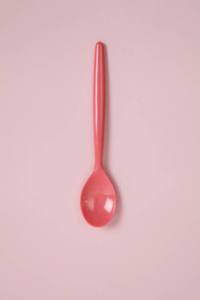 Pink spoon stock photo