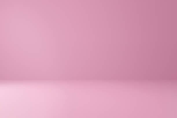 estudio rosa y fondo de espacio en blanco con telón de fondo de presentación. pendiente de luz y rosa para la visualización del producto. renderizado 3d. - foto de estudio fotografías e imágenes de stock