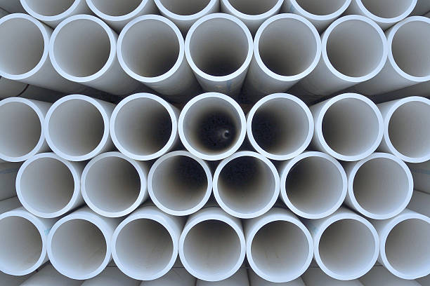 PVC Pipe Array Pattern PVC pipes stacked up form a geometric pattern that grabbed my attention, could be a rocket launcher pvc stock pictures, royalty-free photos & images
