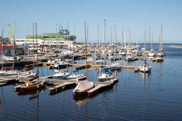 Pirita harbour in Tallinn, Estonians stock photo