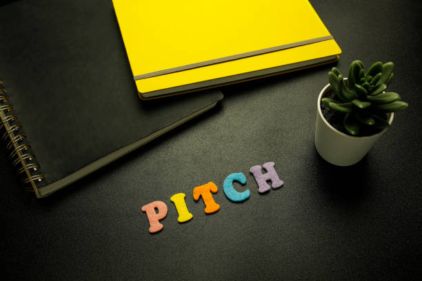 pitch word made with colorful felt letters stock photo