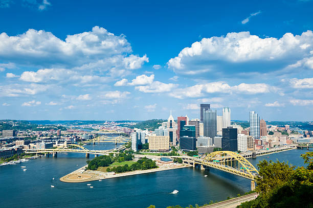 Pittsburgh, Pennsylvania Skyline With Allegheny and Monongahela Rivers stock photo