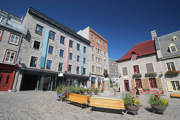 Place Royale in Old Quebec city district  buzbuzzer quebec city stock pictures, royalty-free photos & images