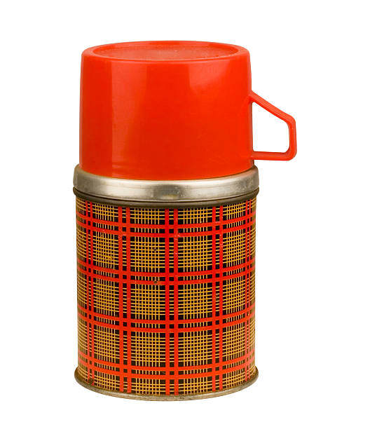 Plaid Thermos (w/CLIPPING PATH) stock photo