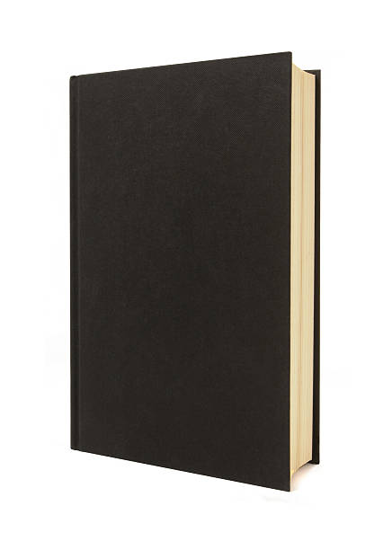 Plain black hardback book stock photo