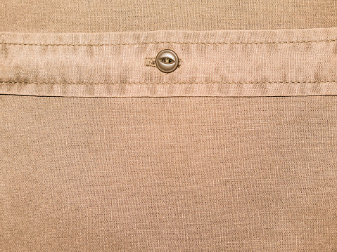 Plain Brown Cotton Shirt Texture With Button In Close Up Stock Photo ...