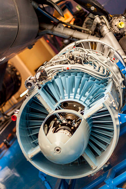 Plane engine dismantle stock photo