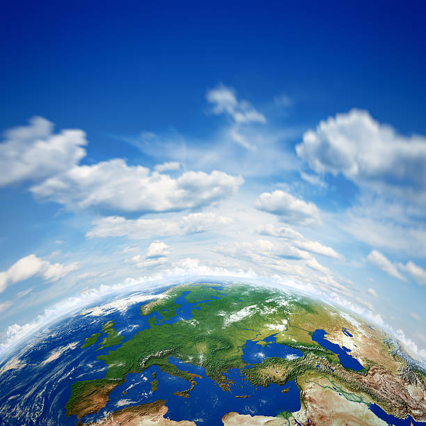 Planet earth and beautiful blue sky Planet earth and beautiful blue sky pollution photos stock pictures, royalty-free photos & images