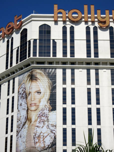 Planet Hollywood Hotel with Britney Spears ad on building stock photo