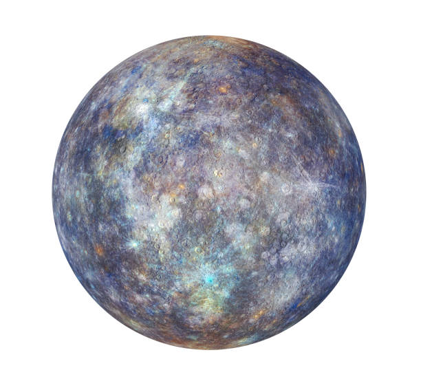 Planet Mercury Isolated Planet Mercury isolated on white background. 3D render mercury planet stock pictures, royalty-free photos & images