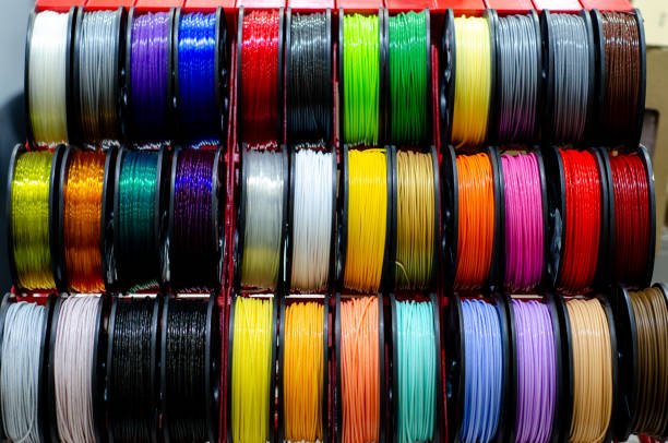 Plastic 3d Printing Filament Set stock photo