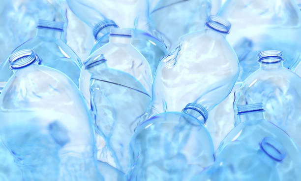 Plastic bottle 3d rendering plastic, bottle, dirty, blue, 3d rendering, ecology plastic stock pictures, royalty-free photos & images