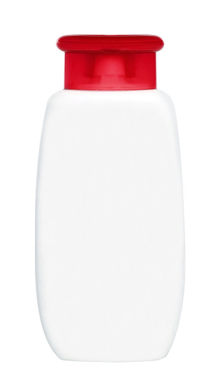 Plastic bottle of body care and beauty products