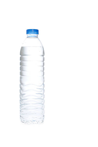 Plastic bottle of drinking water isolated on white stock photo