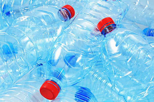 Plastic bottles for recycling stock photo