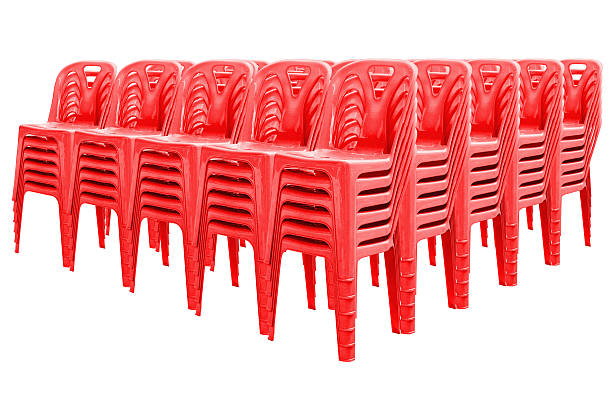 Plastic chairs. stock photo