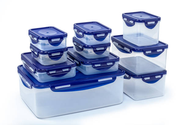 Plastic container set for Food stock photo
