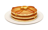 istock Plate of Golden Pancakes and Syrup 164641655